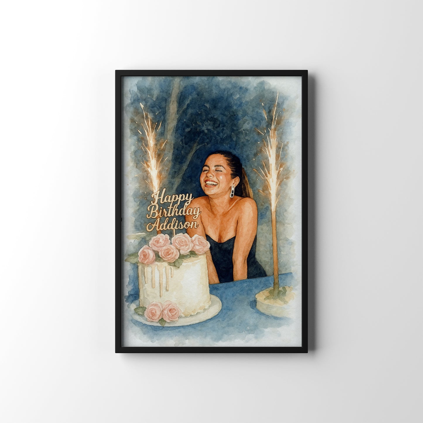 Another Year Loved – personalised watercolour art print