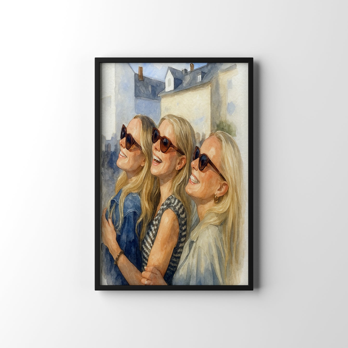 Best Friends Watercolour – personalised watercolour art print