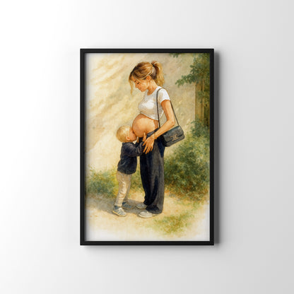 Bump to Baby Journey – personalised watercolour art print