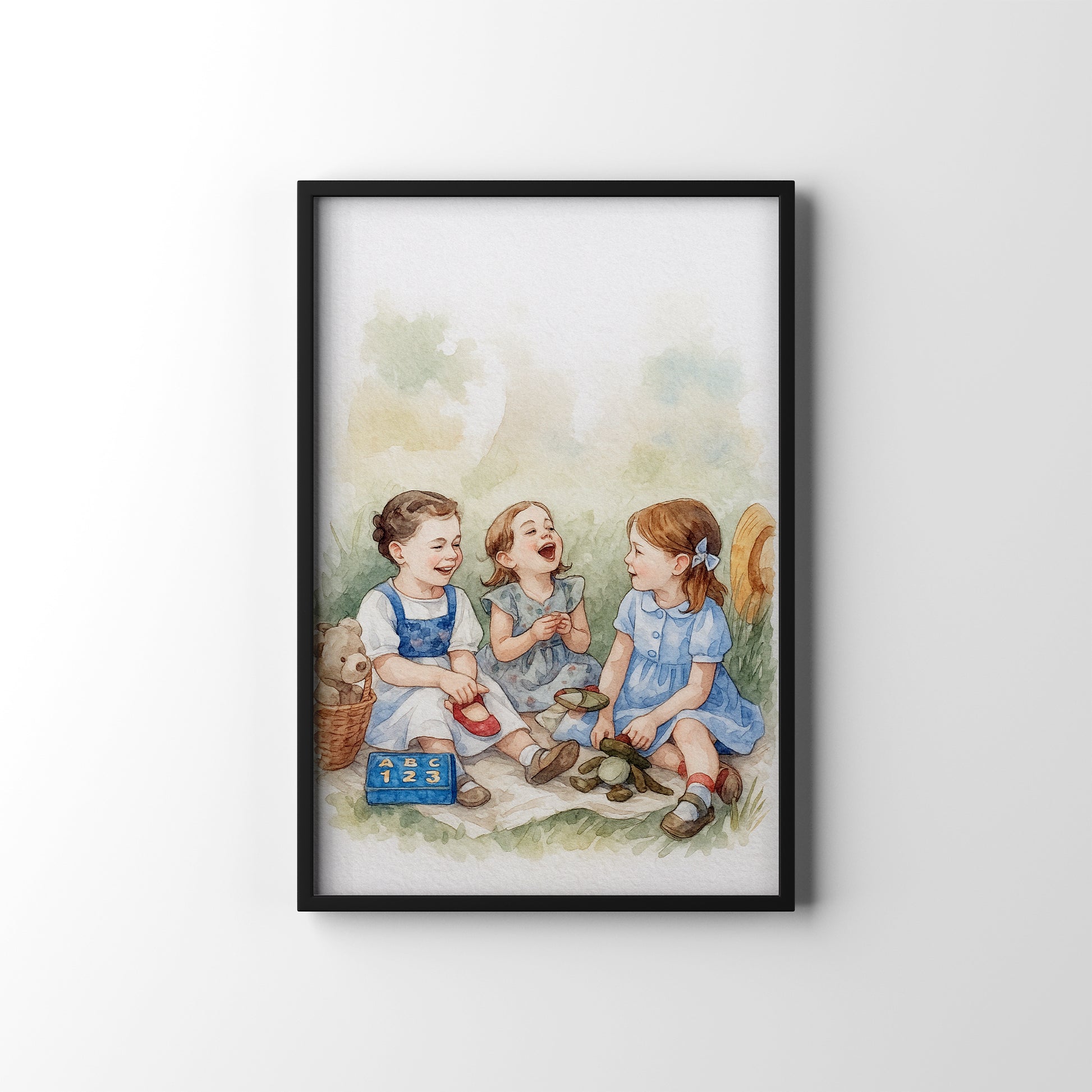 Cousins Together – personalised watercolour art print