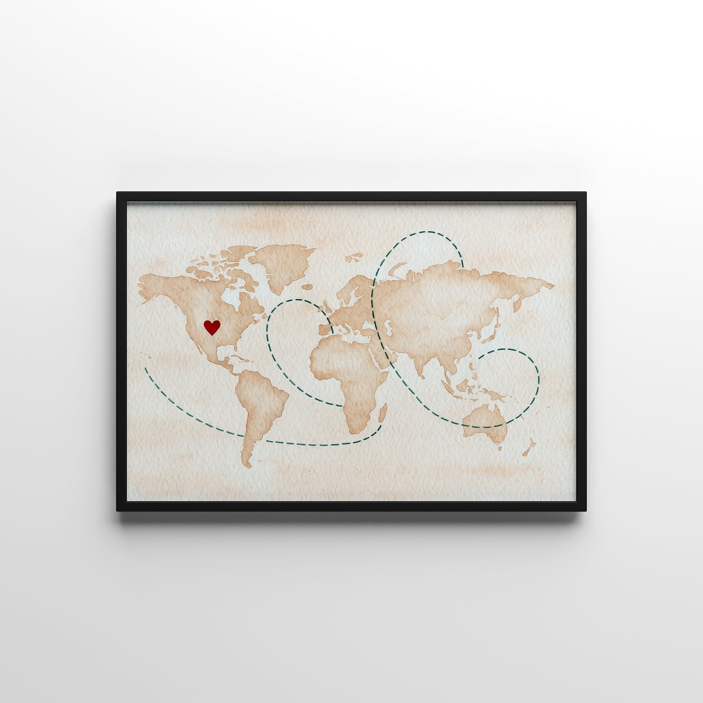 Engagement Location Map – personalised watercolour art print