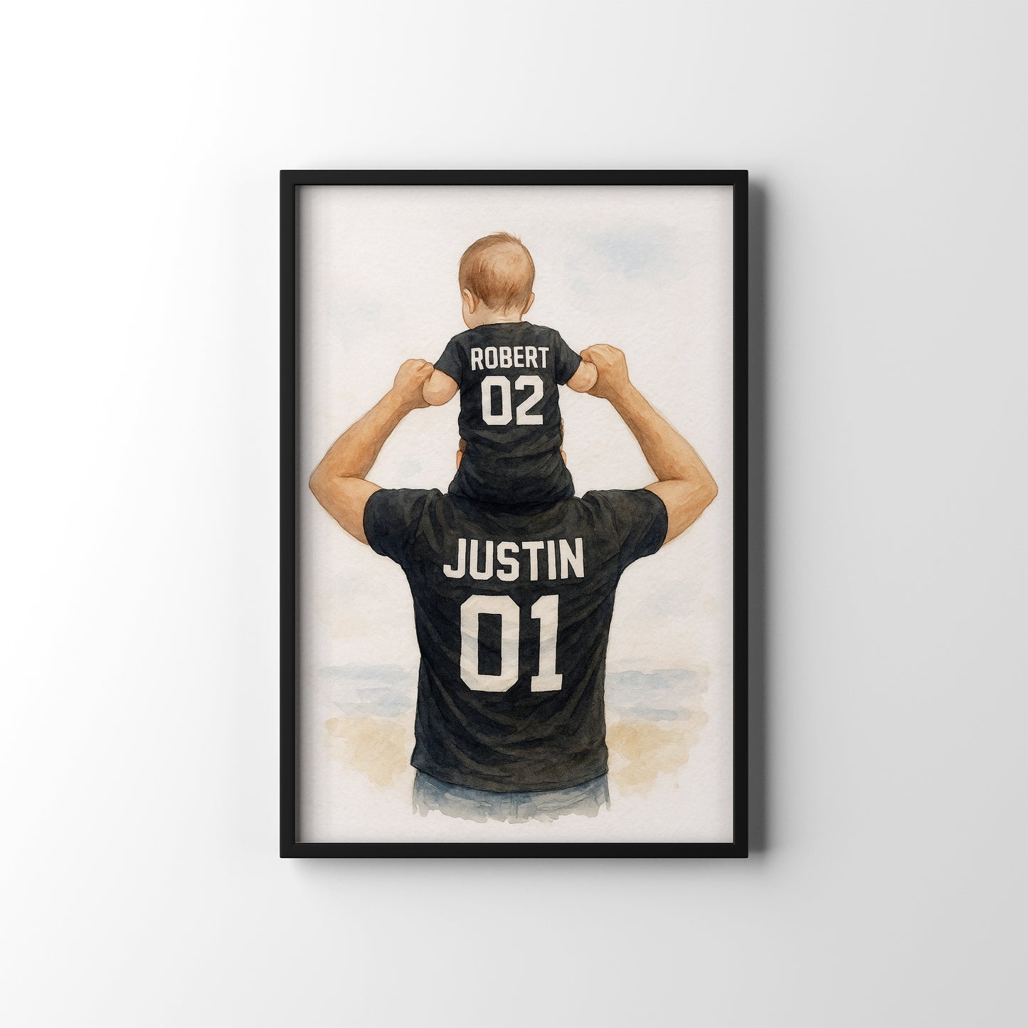 Fathers Day Football Print – personalised watercolour art print