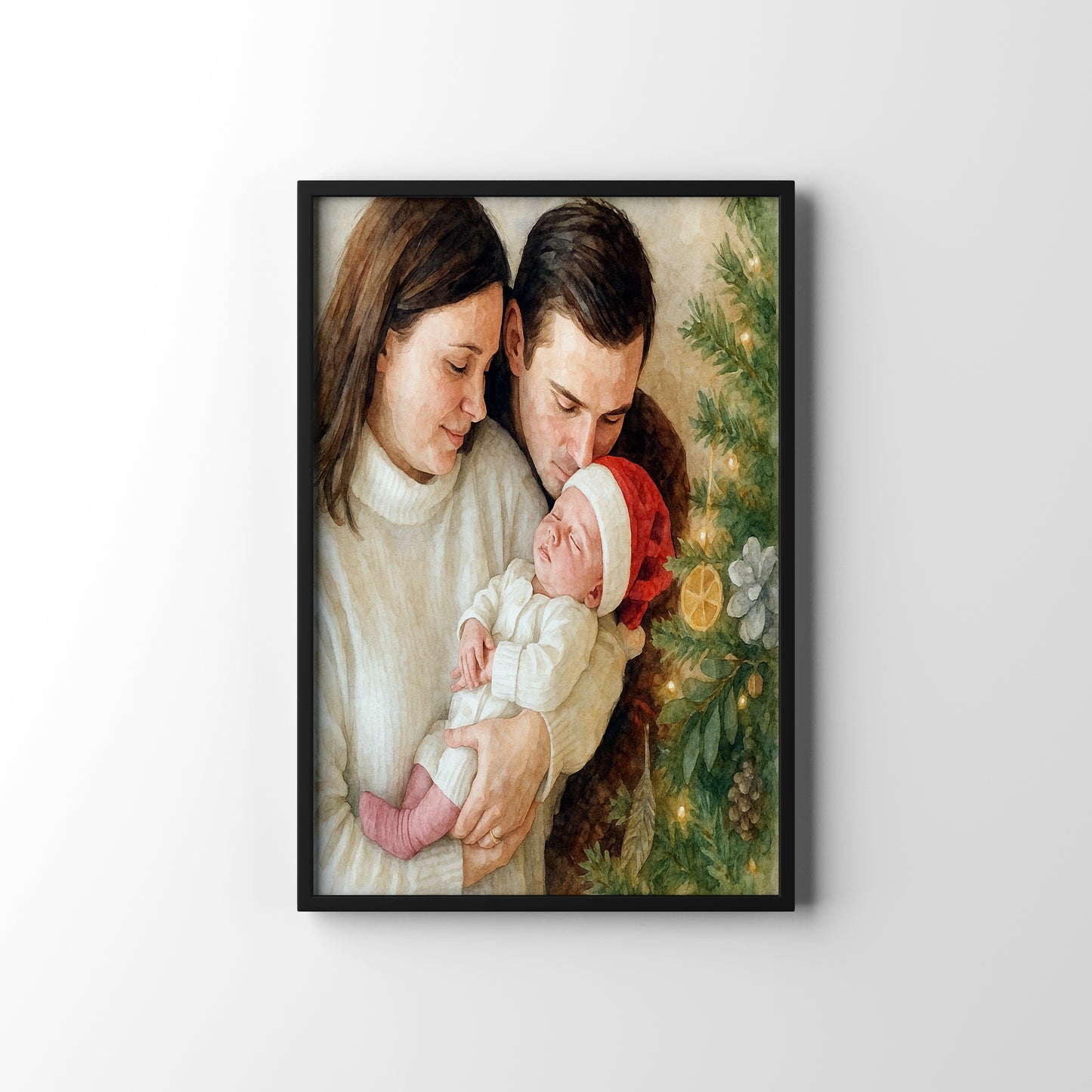 First Christmas as... – personalised watercolour art print