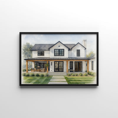 First Home Portrait – personalised watercolour art print
