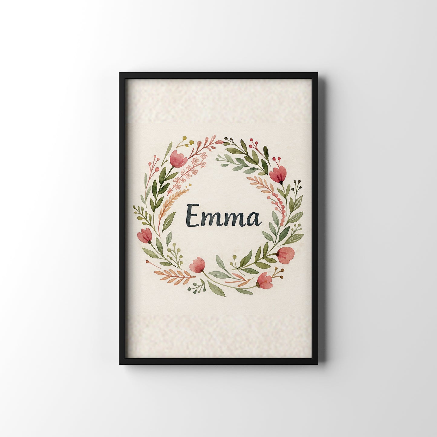 Floral Name Art – personalised watercolour art print