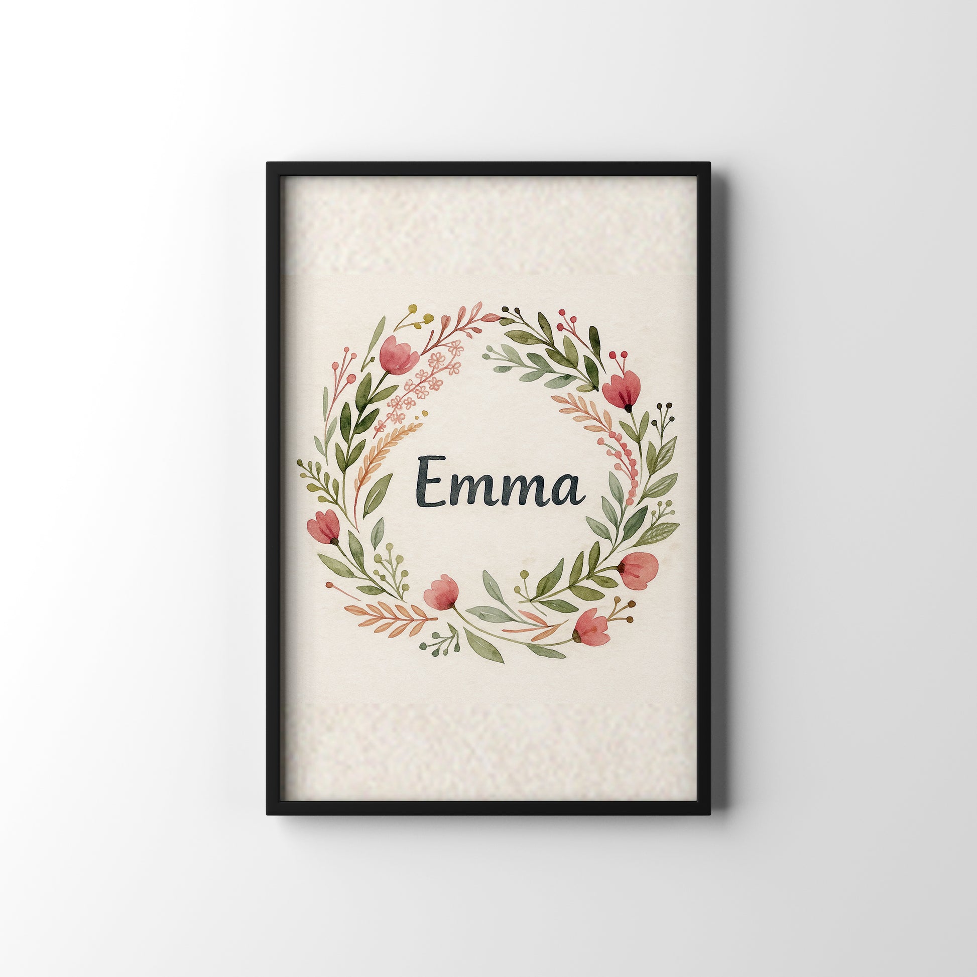 Floral Name Art – personalised watercolour art print