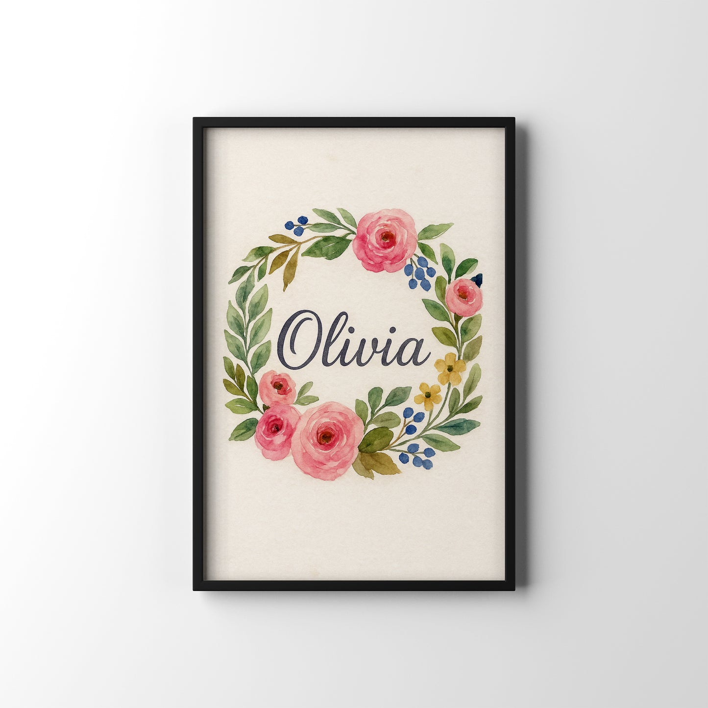 Floral Name Art – personalised watercolour art print
