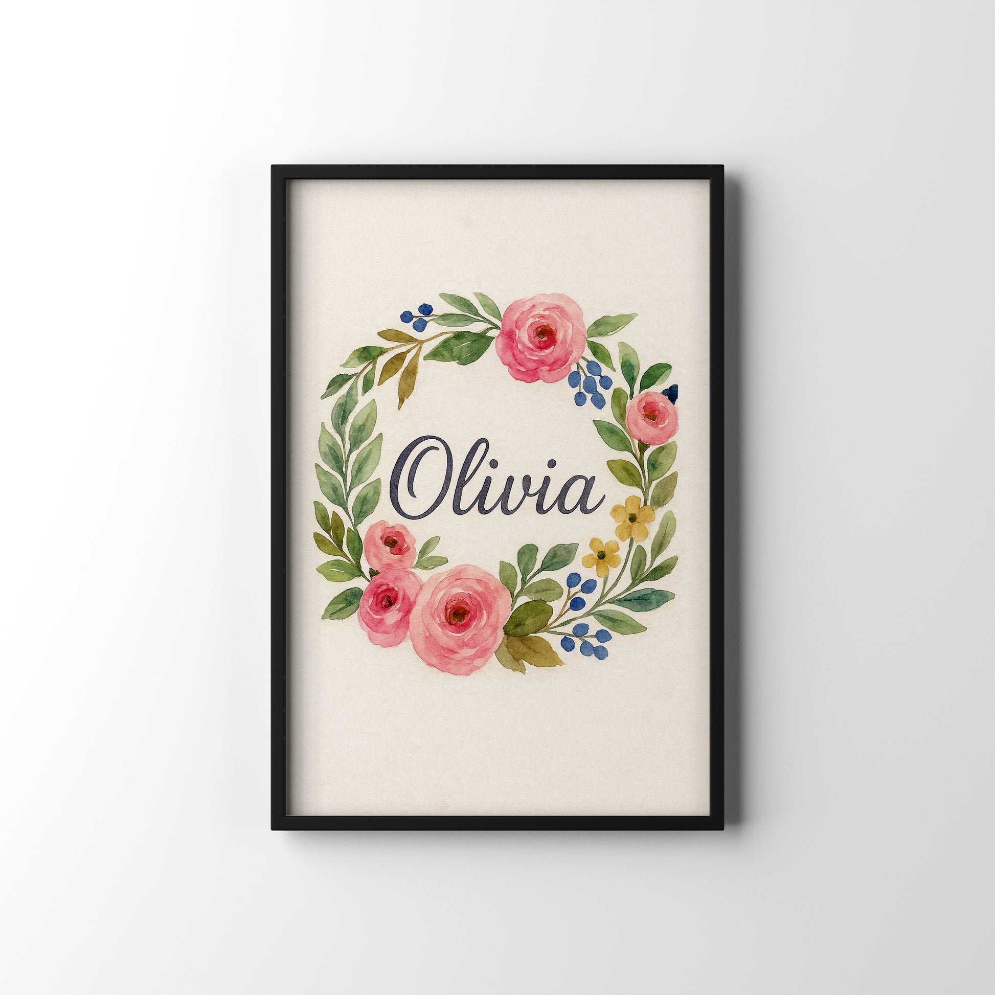 Floral Name Art – personalised watercolour art print
