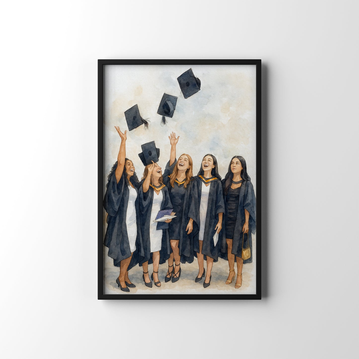 Graduation Watercolour – personalised watercolour art print