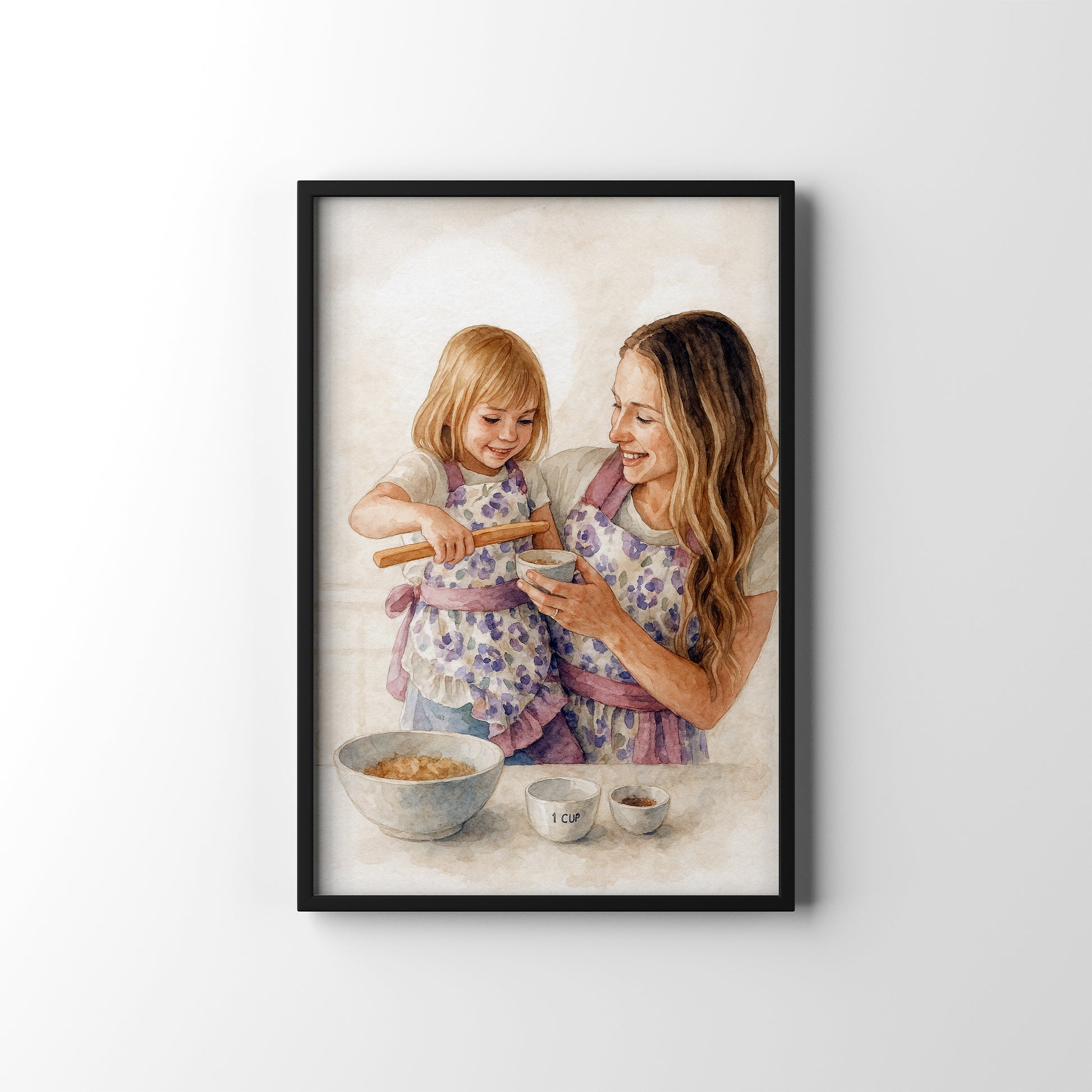 Home is Mum – personalised watercolour art print