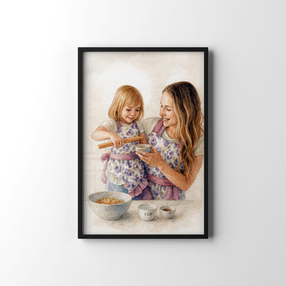 Home is Mum – personalised watercolour art print