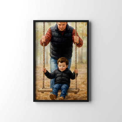 Park Play Moment – personalised watercolour art print