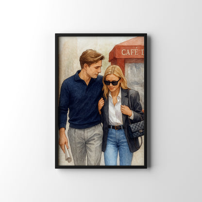 Together Since... Portrait – personalised watercolour art print