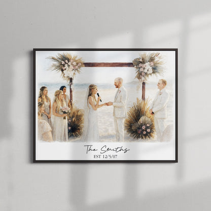 Personalised Wedding Vow Watercolour Art – personalised watercolour art print