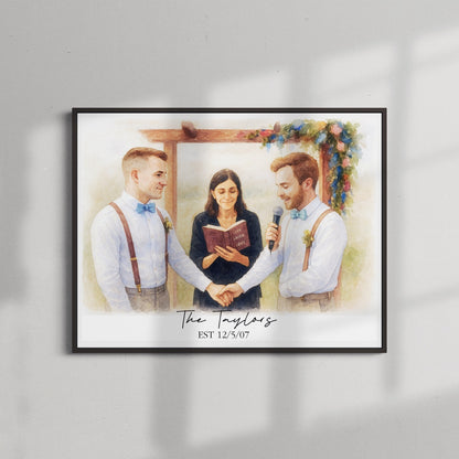 Personalised Wedding Vow Watercolour Art – personalised watercolour art print